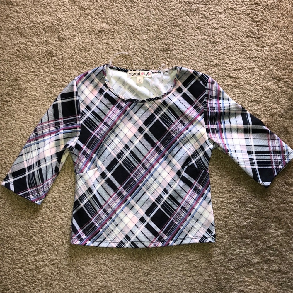 so rad striped long sleeve cropped shirt